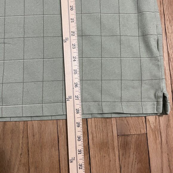 Arrow Men Polo Shirt XXL Green Plaid Short Sleeve Collar Casual Pullover Buttons - Picture 6 of 10